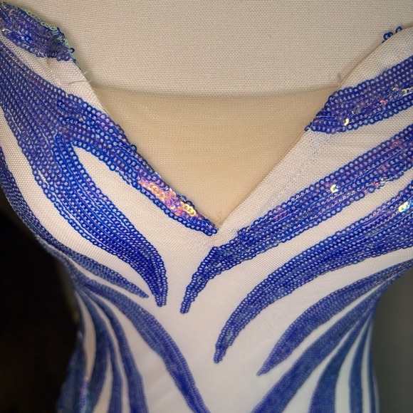 Catchall Salem Blue SPARKLY SEQUIN STRAPPY TASSEL MINI‎ DRESS Fairy Core Size S - Picture 3 of 9
